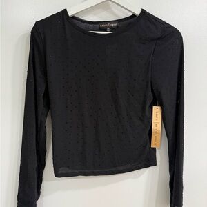 Almost Famous Black Fitted Long Sleeve Blouse